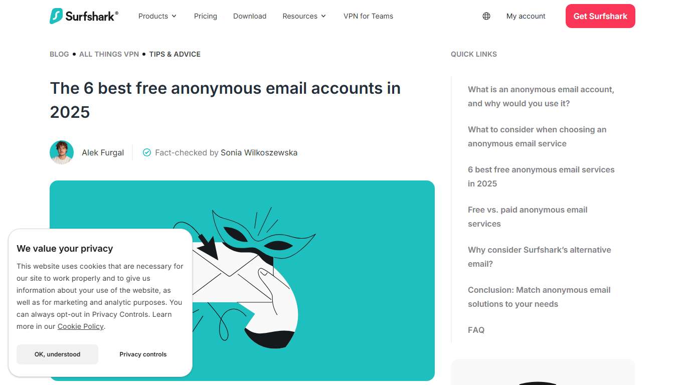 6 best free anonymous email accounts in 2026 - Surfshark