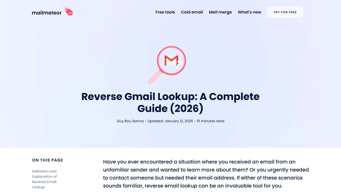 Reverse Gmail Lookup: A Complete Guide (2026)